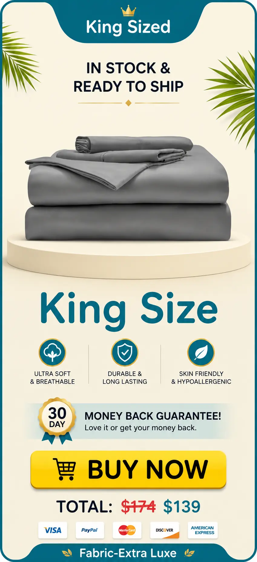 King size Miracle Made Sheets with 50% discount