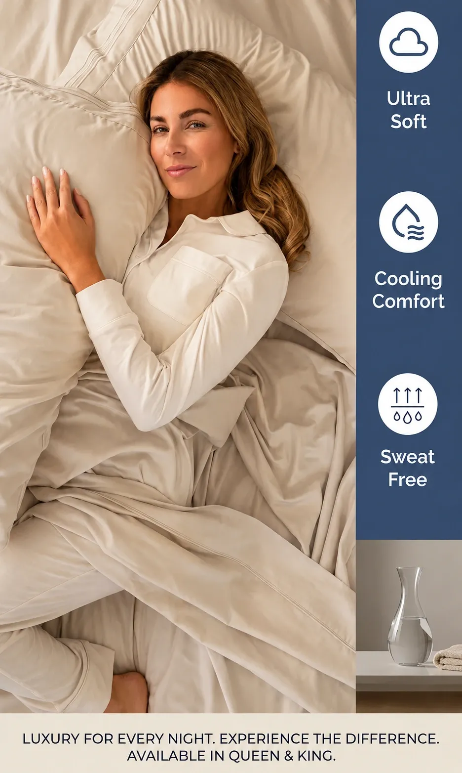 Woman Sleeping on Soft Miracle Made Sheets 